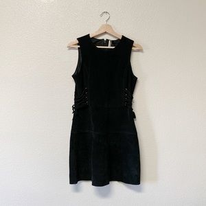 Topshop Black Suede Side-Tie Dress